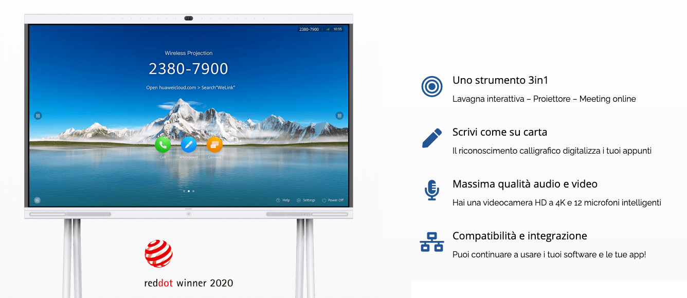 Abbiamo in esclusiva per la vendita in Italia la lavagna interattiva Idea Hub Huawei che va a sostituire i tradizionali sistemi di videoconferenza e di condivisione in real time di file di ogni genere, inoltre registra, traduce e verbalizza in automatico le conversazioni tra gli utenti. Perché pensiamo che possa essere un’innovazione efficace per VOI? Perché si tratta di una straordinaria soluzione software e hardware con una metodologia innovativa, in grado di facilitare il coordinamento attraverso il team working di personale e punti vendita: si potrà ottenere la massima produttività & efficienza all’interno di un ambiente di lavoro caratterizzato da un profondo senso di appartenenza. In data 30 Aprile, venerdì, organizzeremo un webinar di presentazione del prodotto a tutti i clienti interessati e sarei felice di avervi come ospite. Rimango a vostra disposizione per un meeting a voi dedicato o se desiderate approfondire di persona i plus di questo fenomenale strumento. Allego il LINK della nostra pagina on line di presentazione. https://www.noleggiovr.it/vendita-huawei-ideahub/