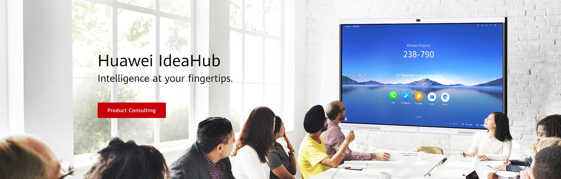 Date alla vostra azienda un'immagine smart, lavora smart con l'HUAWEI IdeaHub. L'IdeaHub di HUAWEI è LO strumento d'ufficio: Con uno schermo fino a 86" di design elegante con microfono integrato, altoparlante e telecamera in qualità 4K ogni videoconferenza sarà un successo. Come Interactive Whiteboard consente una facile collaborazione nelle riunioni grazie al riconoscimento intelligente della scrittura, mentre il Wireless Sharing permette di connettere i vostri collaboratori e partner indipendentemente dal luogo in cui si svolgono le riunioni. Le sale riunioni, gli uffici o l'area d'ingresso della vostra azienda si trasformano in stanze smart